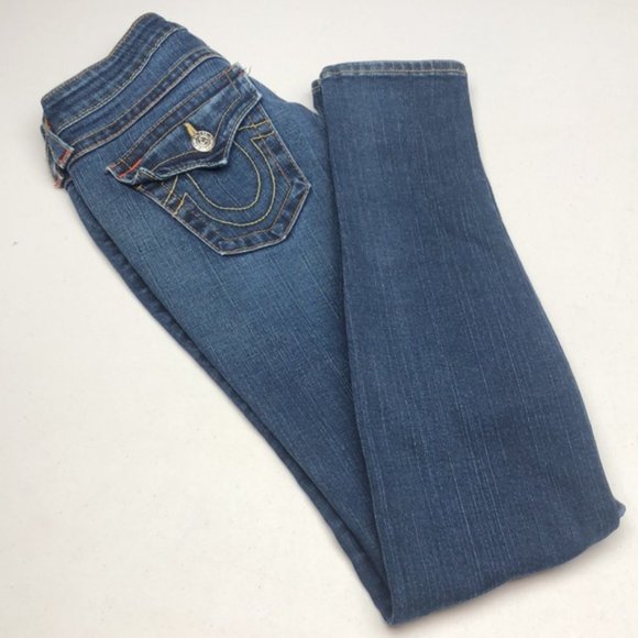 RARE TRUE RELIGION JULIE SKINNY JEANS 26x32 MADE IN USA ๐บ๐ธ - Picture 7 of 13